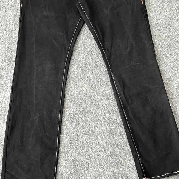 True Religion Ricky Relaxed Straight Jeans Mens 34x34 Black Contrast Stitch - Picture 4 of 15